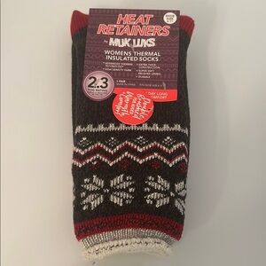 Muk Luks Black and Red Thermal Socks for Cozy Comfort